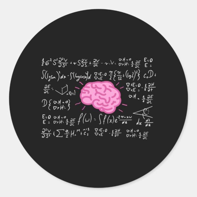 Math formulas for smart heads classic round sticker (Front)