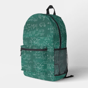 Math Formulas Geek Green Printed Backpack