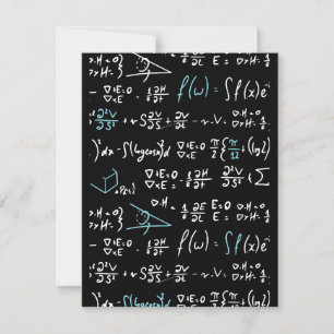 Math formulas mathematics physics student teacher card