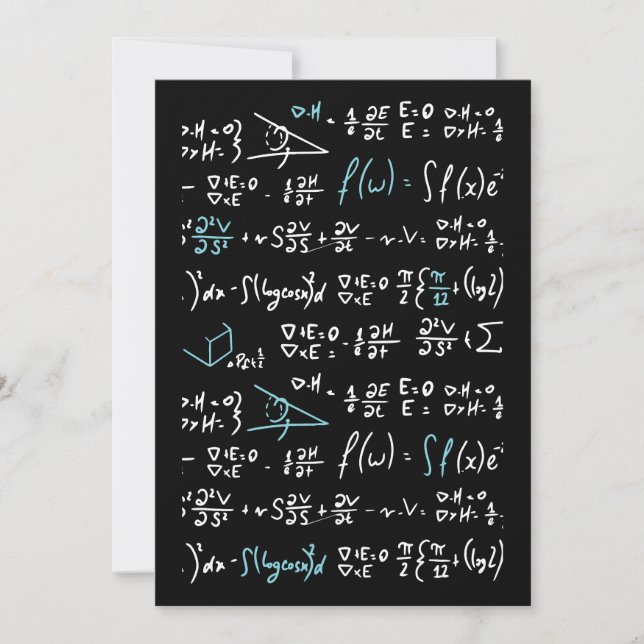 Math formulas mathematics physics student teacher  holiday card (Front)