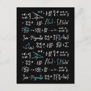 Math formulas mathematics physics student teacher  postcard