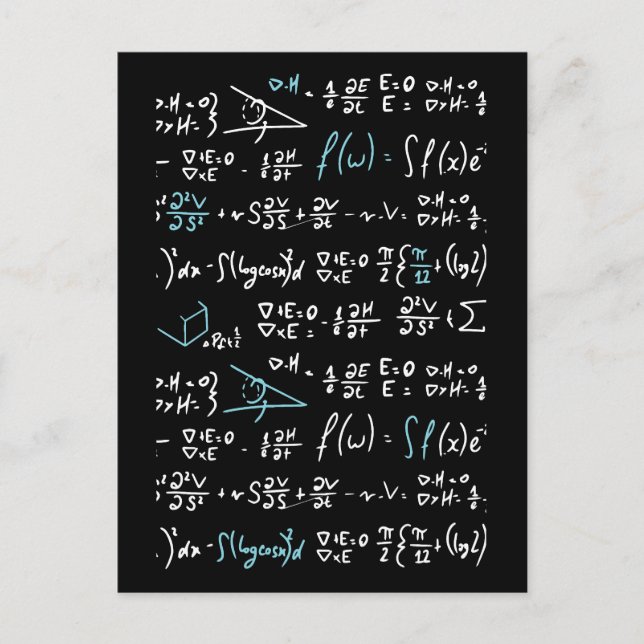 Math formulas mathematics physics student teacher  postcard (Front)