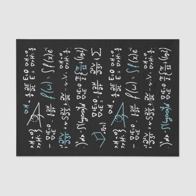 Math formulas mathematics physics student teacher  tissue paper (Front)