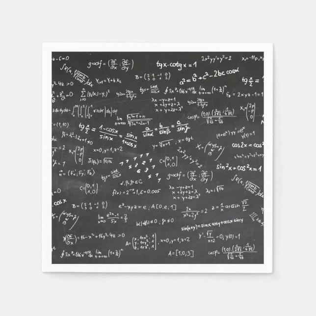 Math Formulas On A Blackboard Napkin (Front)