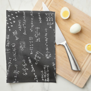 Math Formulas On A Blackboard Tea Towel