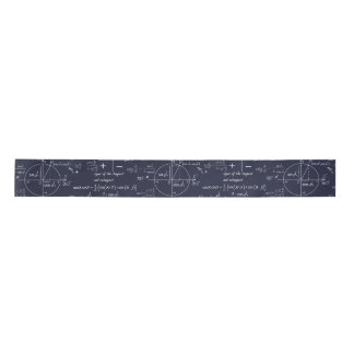 Math Formulas on Dark Blue Satin Ribbon
