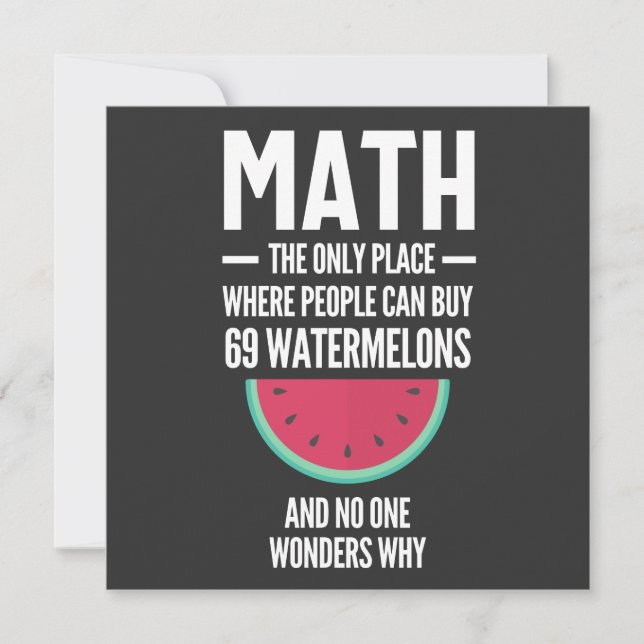 Math. Funny Math Sarcasm Quote Gift Invitation (Front)