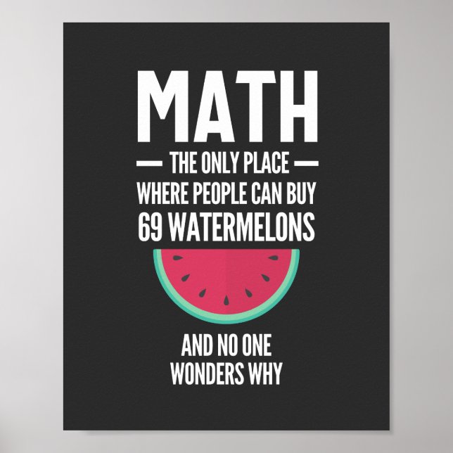 Math. Funny Math Sarcasm Quote Gift Poster (Front)