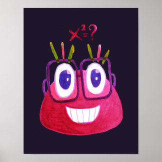 Math Geek Cute Algebra Mathematician Kids Poster