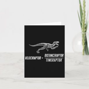 Math Geek Dinosaur Velociraptor Equation V2 Card