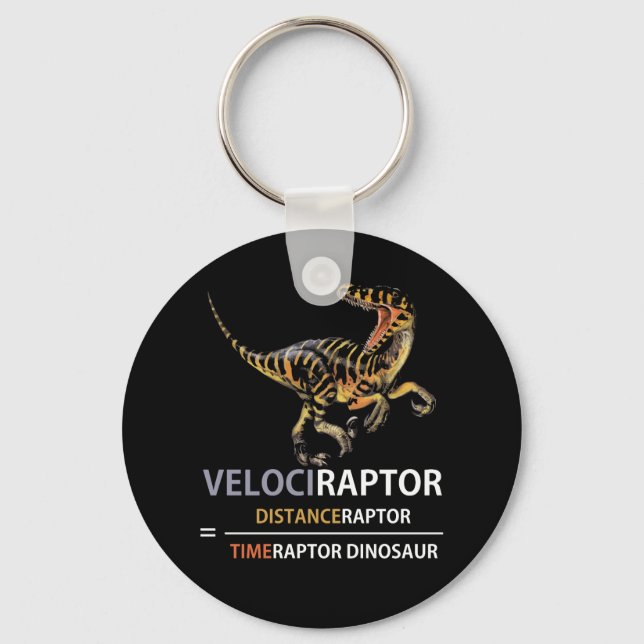 Math Geek Dinosaur Velociraptor Key Ring (Front)