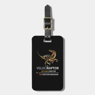 Math Geek Dinosaur Velociraptor Luggage Tag