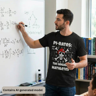 Math Geek- Funny Math Pirate Skull Teacher Humour T-Shirt