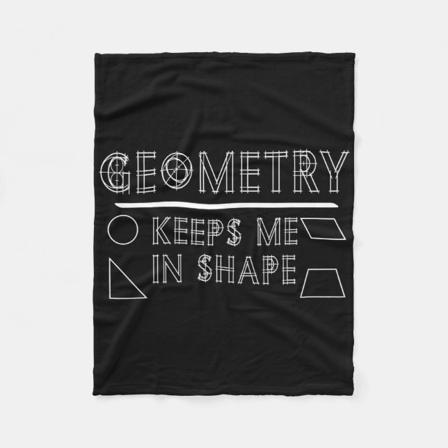 Math Geek Geometry Teacher Phrase Gym Saying Graph Fleece Blanket (Front)