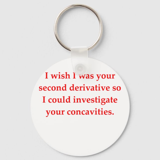 math geek love pick up line key ring (Front)