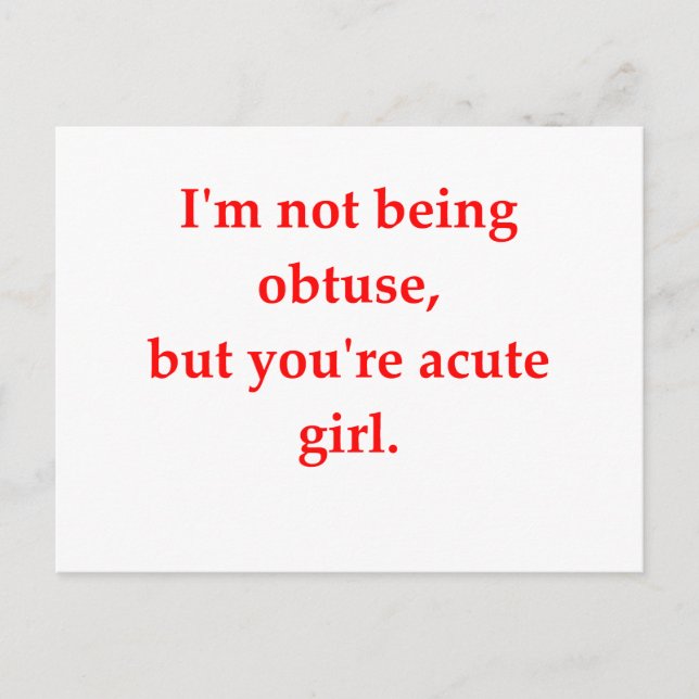 math geek love pick up line postcard (Front)