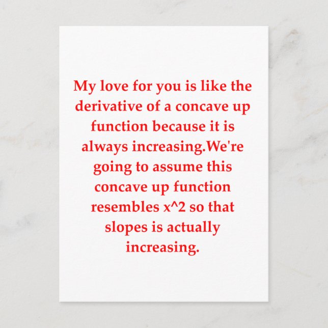 math geek love pick up line postcard (Front)