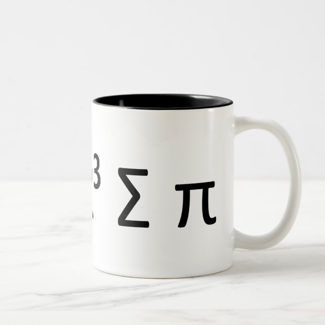 Math Geek Mug: i 8 sum pi Two-Tone Coffee Mug (Right)