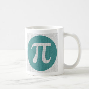 Math geek Pi symbol, blue circle and digits. Coffee Mug