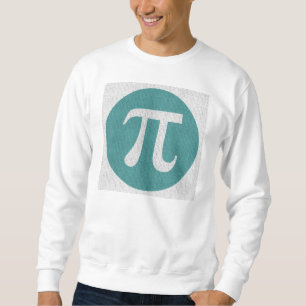 Math geek Pi symbol, blue circle and digits. Sweatshirt