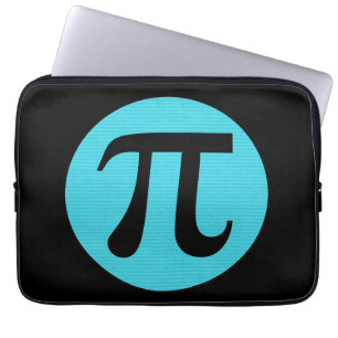 Math geek Pi symbol, blue on black Laptop Sleeve