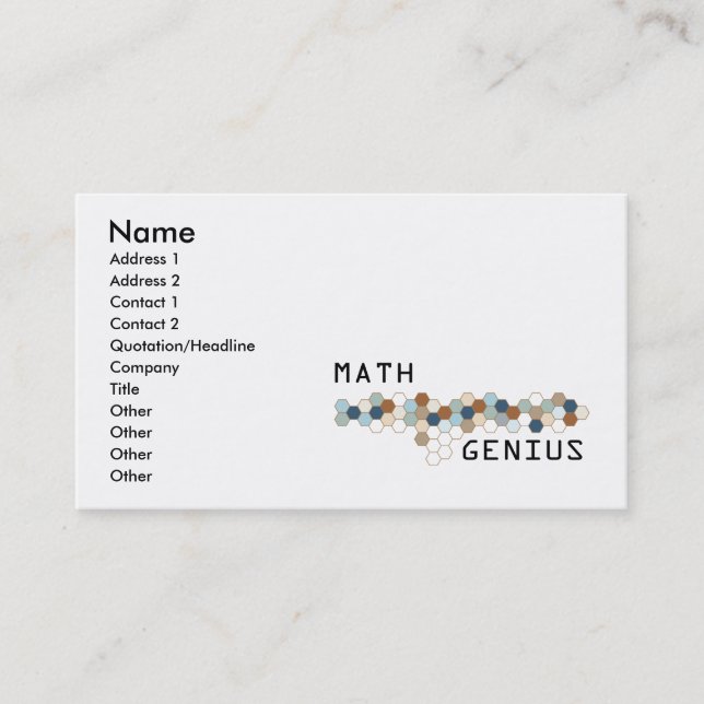 Math Genius Business Card (Front)