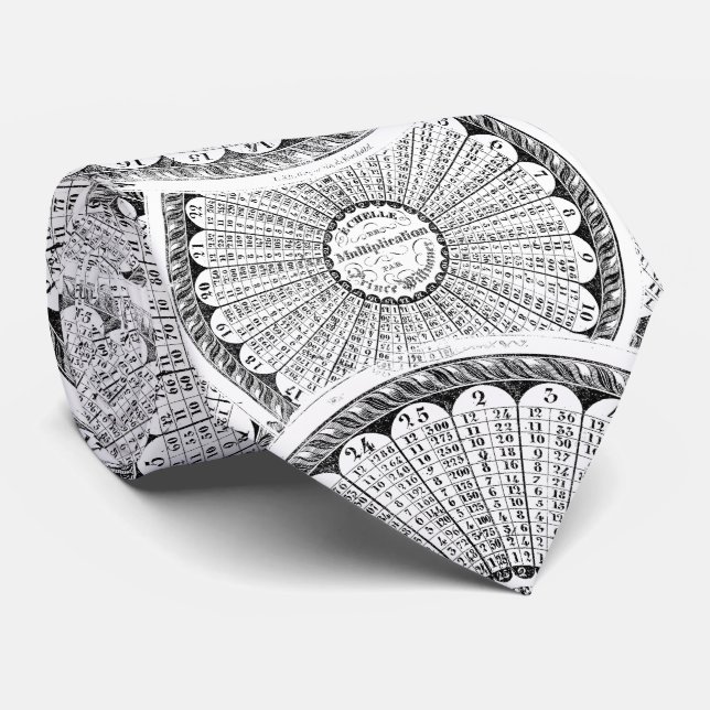 Math Genius Steampunk Multiplication Table Tie (Rolled)