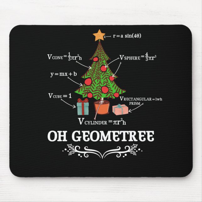 Math Geometry Christmas Tree Geometree Teacher Mouse Mat (Front)