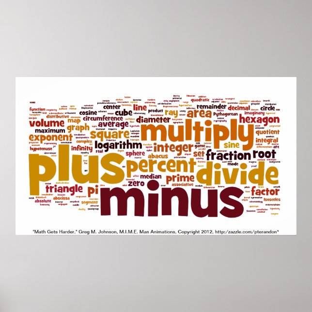 Math Gets Harder Poster (Front)