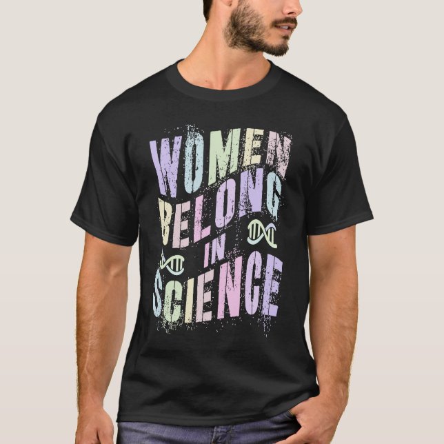 Math Girls WOMEN BELONG In SCIENCE Squad Technolog T-Shirt (Front)