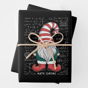 Math Gnome Family Matching Group Christmas Party Wrapping Paper Sheet