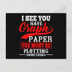 Math Graph paper plotting something Pun Teacher Postcard