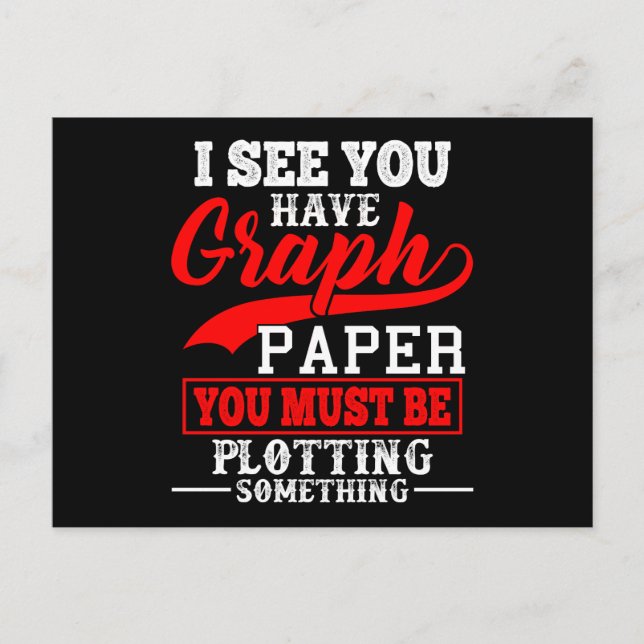 Math Graph paper plotting something Pun Teacher Postcard (Front)
