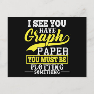 Math Graph paper plotting something Pun Teacher Postcard