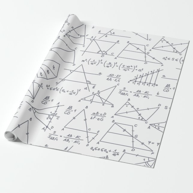 Math Graphs Pattern Teachers Wrapping Paper (Unrolled)