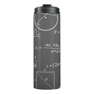 Math grey chalkboard thermal tumbler