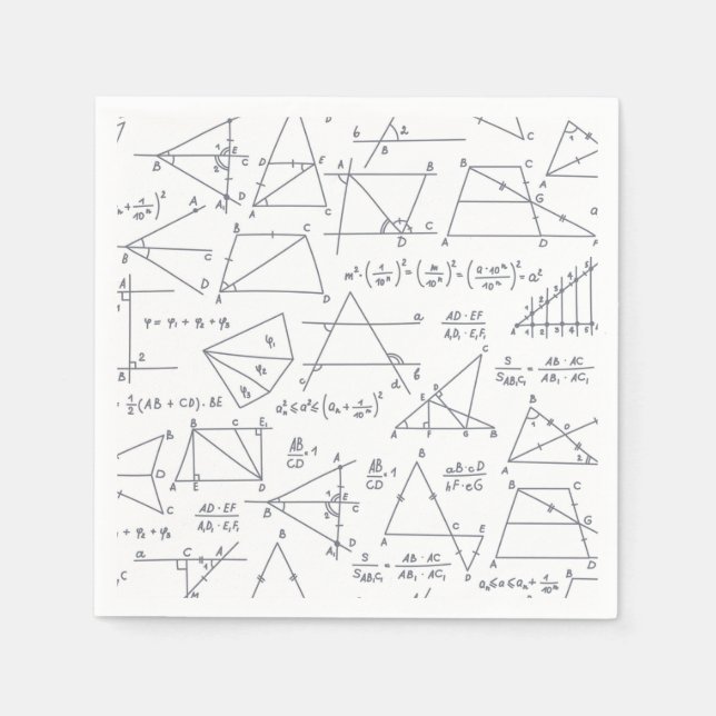 Math Hand Written Calculations Illustrations Napkin (Front)