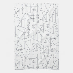Math Hand Written Calculations Illustrations Tea Towel