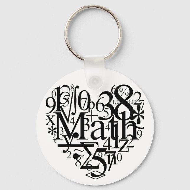 Math Heart Key Ring (Front)