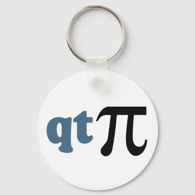 Math Humor - Cute Tee Pi Key Ring (Front)
