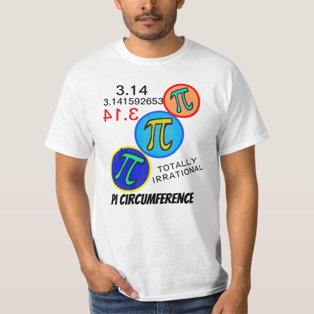 Math Humour 3.14 Pi Orange Yellow Blue T-Shirt (Front)