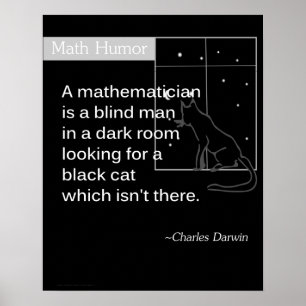 Math Humour by Charles Darwin Poster