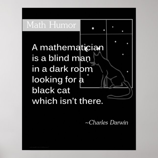 Math Humour by Charles Darwin Poster (Front)