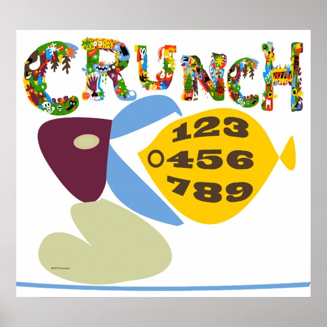 Math humour 'crunch numbers' illustration Print (Front)