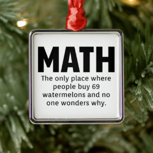 Math Humour Metal Tree Decoration