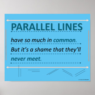Math Humour Quote Parallel Lines Poster