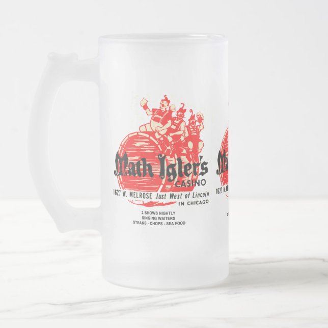 Math Igler's Casino Restaurant, Chicago Frosted Glass Beer Mug (Left)
