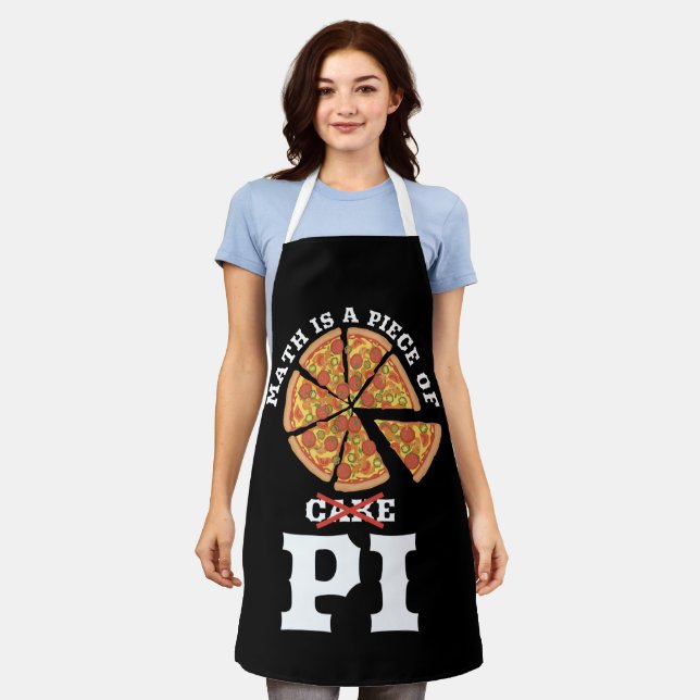 Math Is A Piece Of Cake Apple Pi Happy Pi Day Gift Apron (Worn)