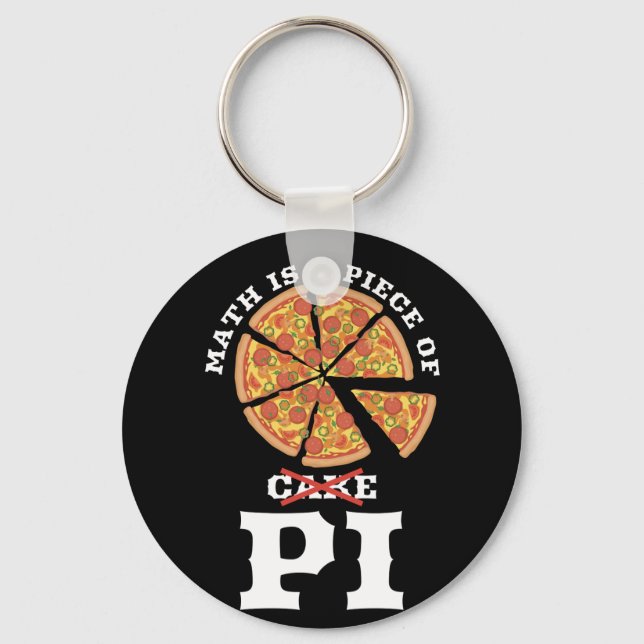 Math Is A Piece Of Cake Apple Pi Happy Pi Day Gift Key Ring (Front)