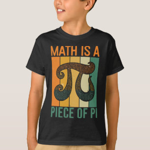 Math Is A Piece Of Pi Retro Pi Day Teacher Graphic T-Shirt
